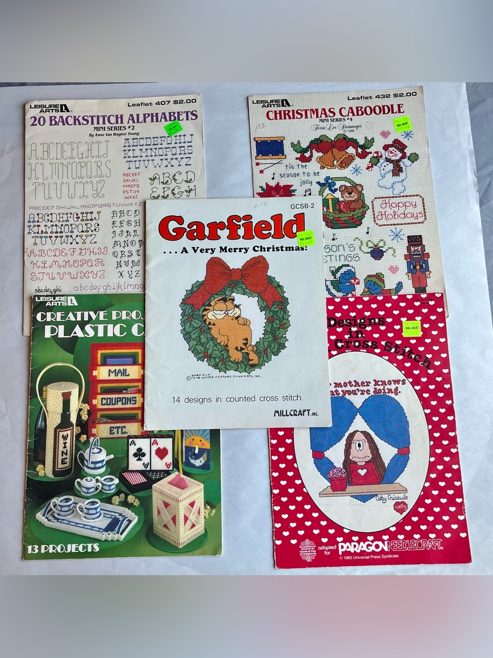 Vintage Cross-Stitch Designs Sampler Instruction Multi-Theme Booklets - Set of 5